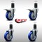 Service Caster 4'' SS Blue Poly Swivel 1-5/8'' Expanding Stem Caster Set 2 Total Lock Brakes, 4PK SCC-SSEXTTL20S414-PPUB-BLU-2-S-2-158 - alternate 2